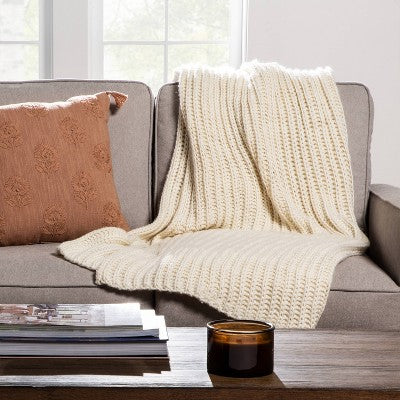  Chunky Knit Reversible Throw Blanket - Threshold™