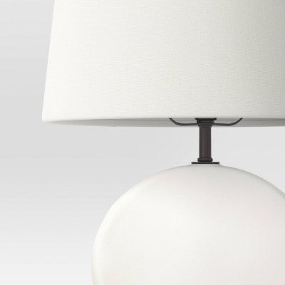  Ceramic Geo Table Lamp With Tapered Shade Off-White (Includes LED Light Bulb) - Threshold™