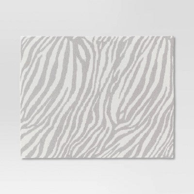  Cozy Feathery Knit Zebra Throw Blanket Gray - Threshold™