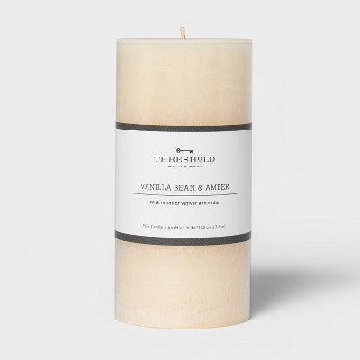 Pillar Vanilla Bean And Amber Candle - Threshold™