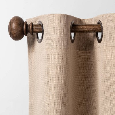  Wood Knob Curtain Rod - Threshold