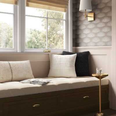  Oversized Stitched Lumbar Throw Pillow Neutral - Threshold™