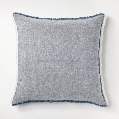  Oversized Reversible Linen Square Throw Pillow With Frayed Edges - Threshold™ Designed With Studio McGee