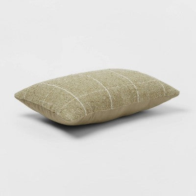  Oblong Windowpane Woven Decorative Throw Pillow Green - Threshold™