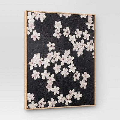  30" X 36" Ditsy Floral Framed Canvas Natural - Threshold™