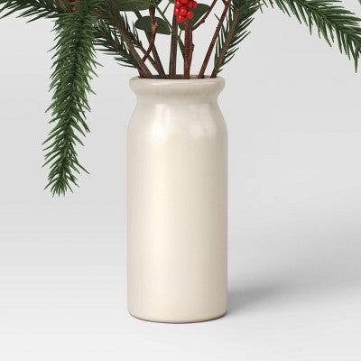  Artificial Plant Large Mixed Greenery And Red Berries Arrangement - Threshold™