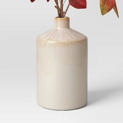  Leaf Arrangement In Ceramic Pot Red - Threshold™