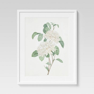  (Set Of 2) 24" X 30" Flowers Framed Wall Art White - Threshold™