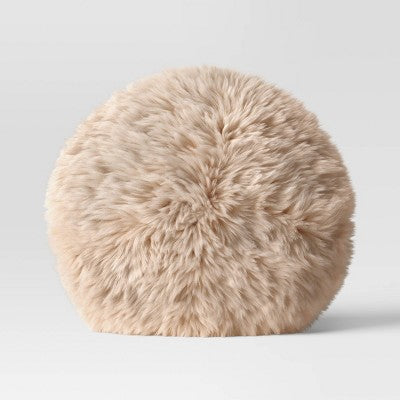 Long Faux Fur Round Throw Pillow - Threshold™