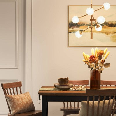  Frosted Glass Geneva Globe Chandelier Brass (Includes LED Light Bulb) - Threshold™