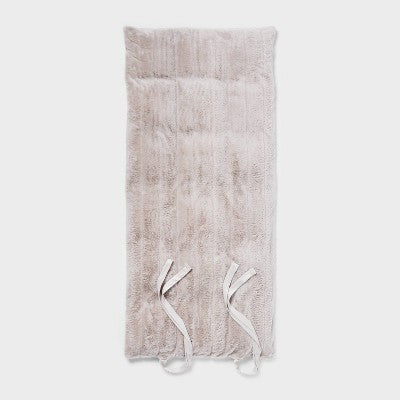  Luxe Channel Faux Fur Lounge Pillow Light Gray - Threshold™