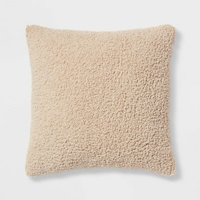  Euro Traditional Cozy Sherpa Fur Decorative Throw Pillow - Threshold™