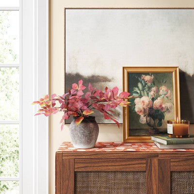  12" X 16" Antique Floral Framed Canvas Board Olive Green - Threshold™