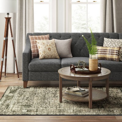  Floral Woven Area Rug Gray - Threshold™