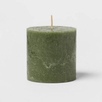  Pillar Candle Water Mint & Eucalyptus Green - Threshold™