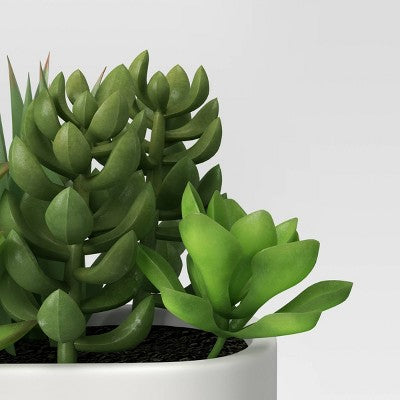  Artificial Succulents In Long Pot White - Threshold™