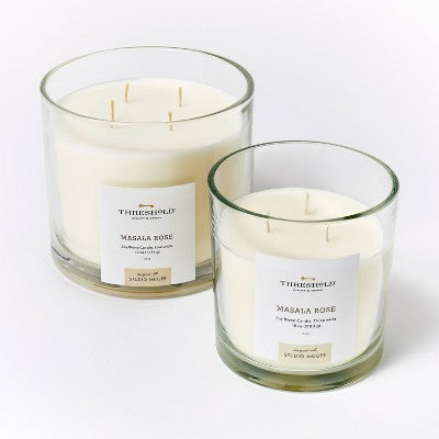  Clear Glass Masala Rose Candle White - Threshold™ Designed With Studio McGee