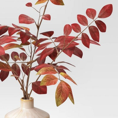 Leaf Arrangement In Ceramic Pot Red - Threshold™