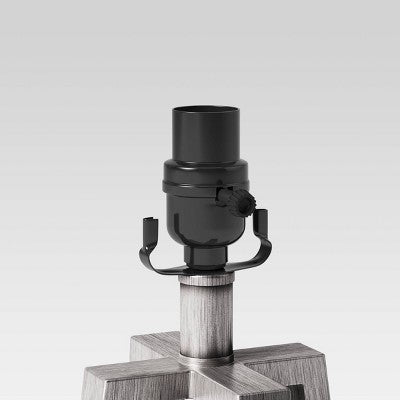 Brushed Linear Large Lamp Base Silver - Threshold™