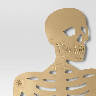  45" Halloween Metal Posable Skeleton Gold - Threshold™